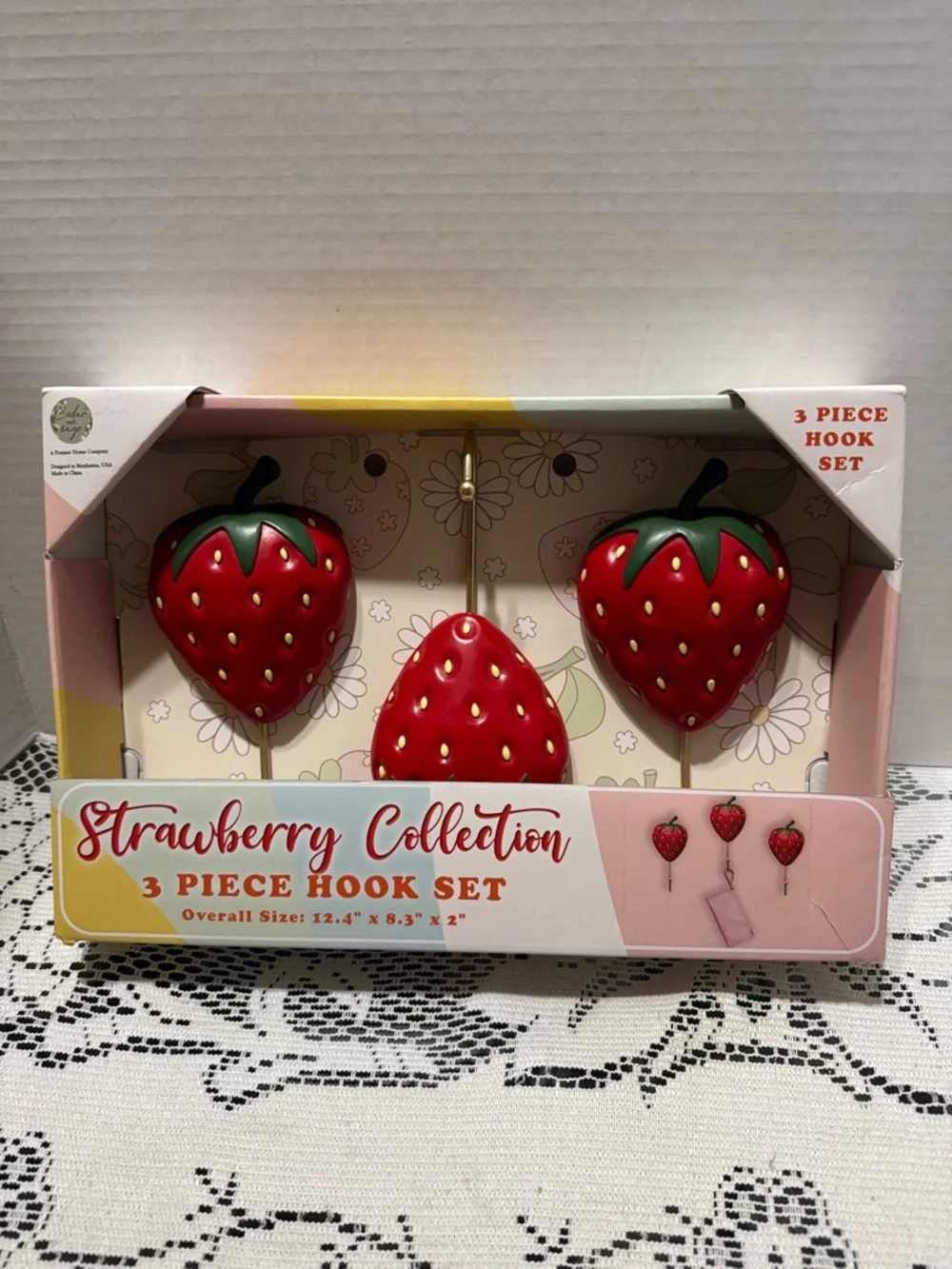 Strawberry Collection 3 Piece Strawberry Wall Hook Set